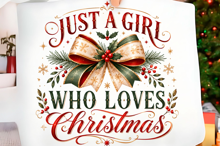 Just a Girl Who Loves Christmas PNG