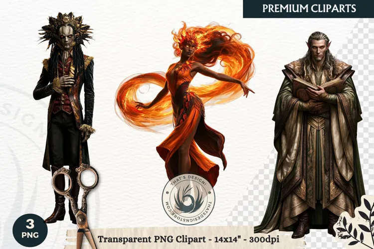 The Court of Emberfall Autumn Fantasy Clipart sublimation