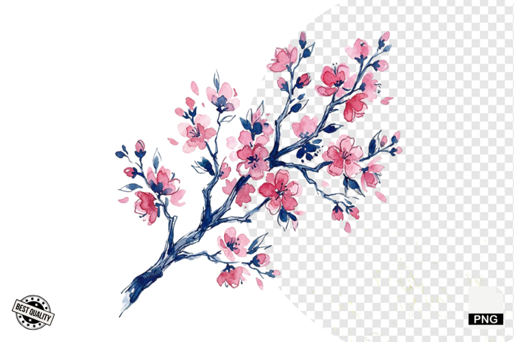 Watercolor Moonlit Meadow Clipart