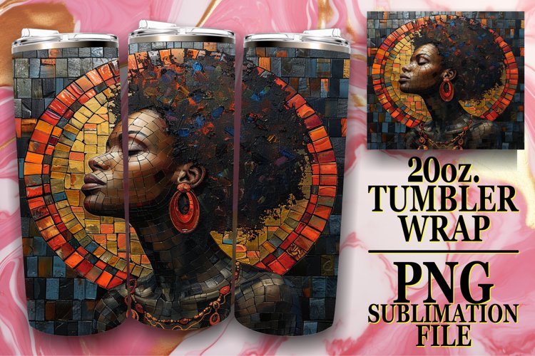 Black Woman Portrait Tumbler Art