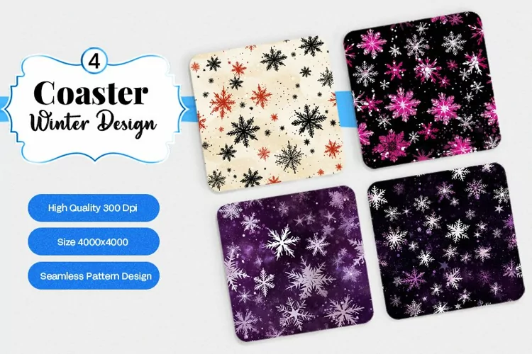 Square Coaster winter snow Sublimation