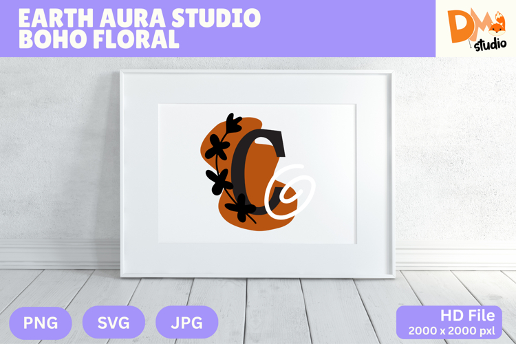 Earth Aura Studio Boho Floral Monogram