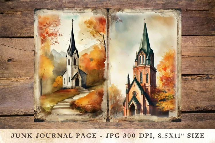 Printable Junk Journal Pages fall autumn 11