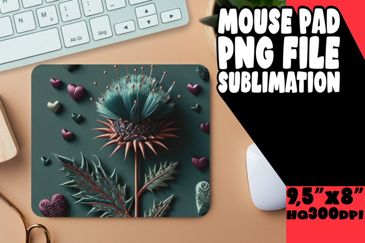 Joyful Mouse Pad PNG Design, 3D Flower
