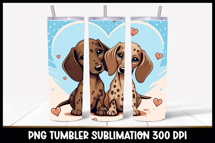 Two Dachshunds Dog Cute Tumbler Sublimation I Dog Tumbler