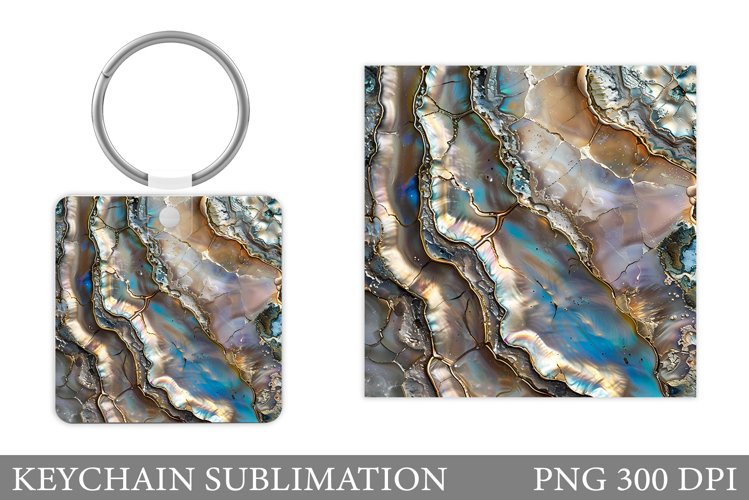 3D Seashell Texture Keychain. Abstract Keychain Design