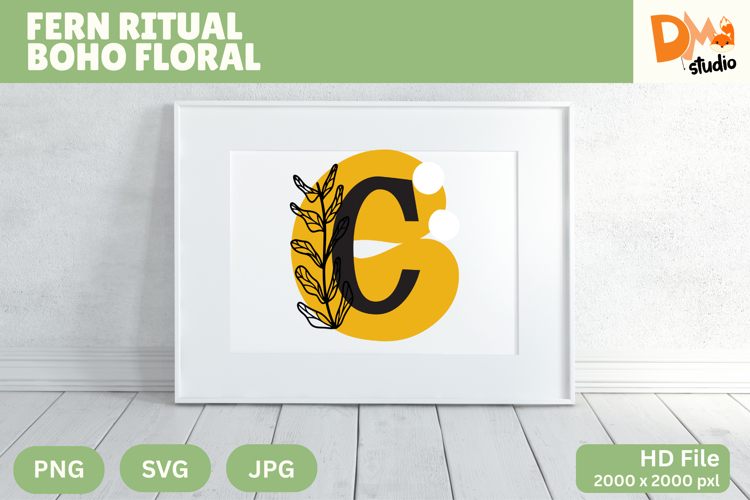 Fern Ritual Boho Floral Monogram
