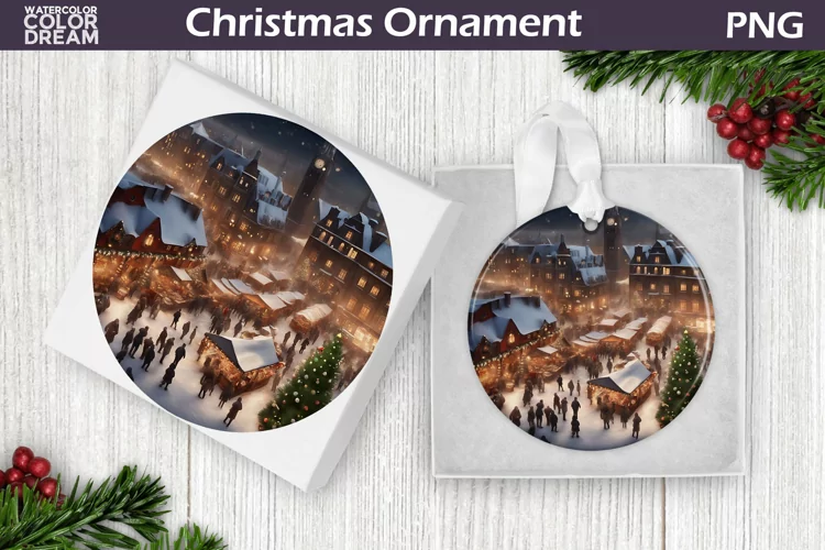 3D Christmas Village Ornament | Vintage Christmas Ornament