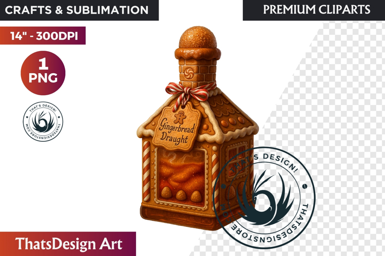 Christmas Winter Potion Bottles PNG, Magical Holiday Clipart