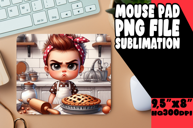 Radiant Desk Mat Sublimation, Girl Grumpy