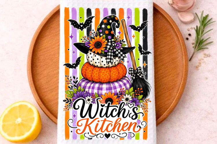 Halloween Kitchen Towel PNG, Funny Halloween PNG, example image 1