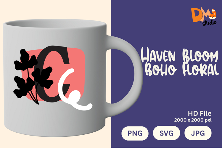 Haven Bloom Boho Floral Monogram