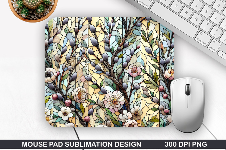 Mouse Pad Sublimation, Spring Flowers Mouse Pad PNG Design