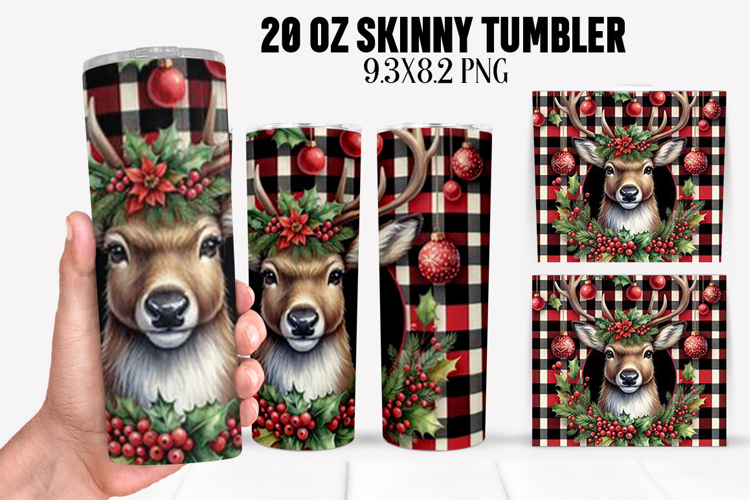 Christmas Deer Tumbler Sublimation ,20 oz Tumbler Wrap