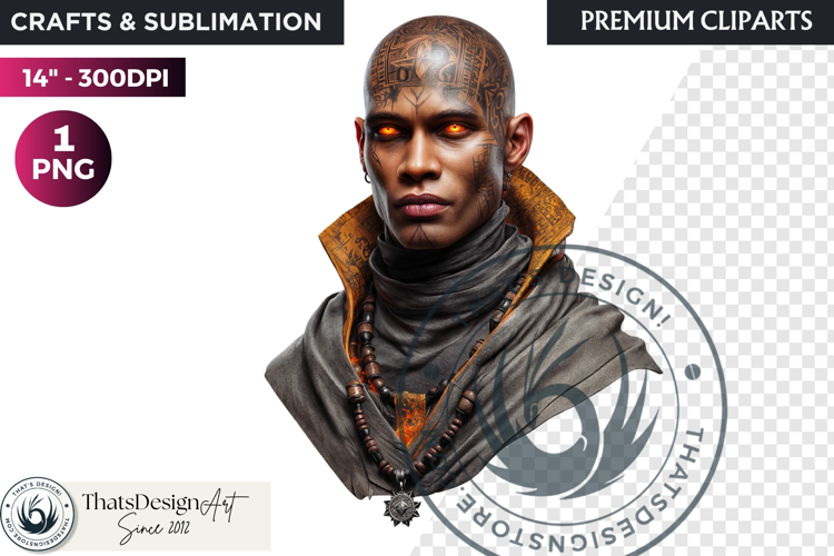 Mystic Mage Portrait Fantasy Sorcerer & Wizard PNG Clipart