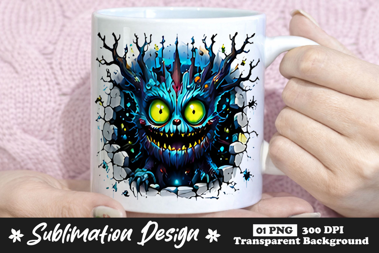 Blue Tree Monster Clipart Sublimation PNG