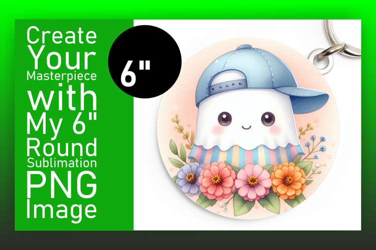 Vibrant Circle Design Car Coaster PNG , Cute Ghost