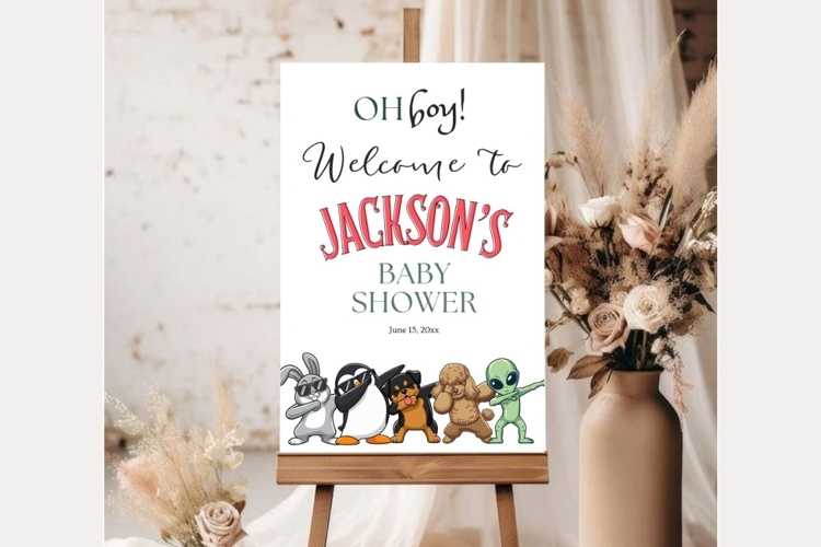 Baby Shower Welcome Sign Template 213 example image 1