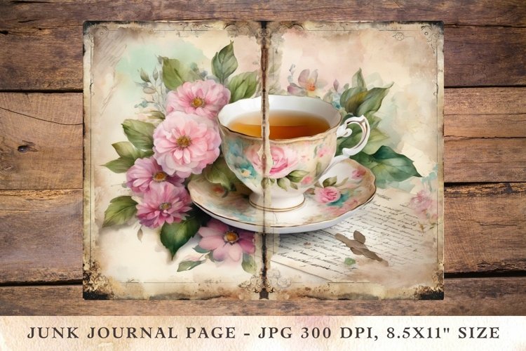 Printable Junk Journal Pages tea and cake party 11