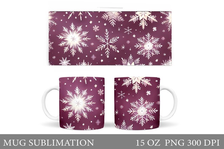 Snowflakes Mug Sublimation. Snowflakes Sublimation example image 1