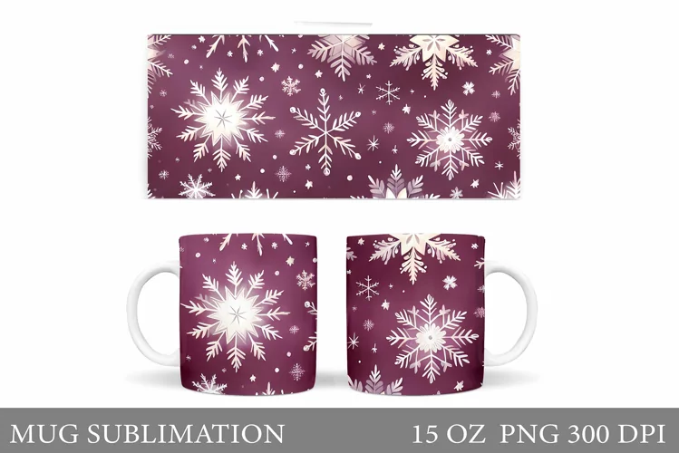 Snowflakes Mug Sublimation. Snowflakes Sublimation