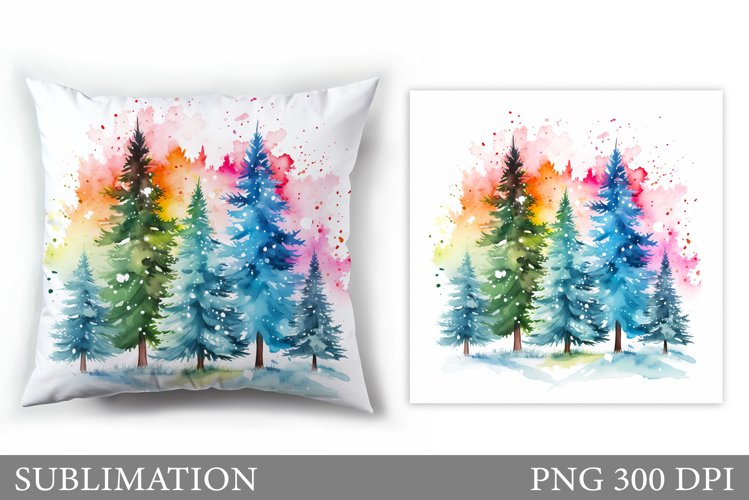 Christmas Tree Pillow Design. Christmas Sublimation example image 1