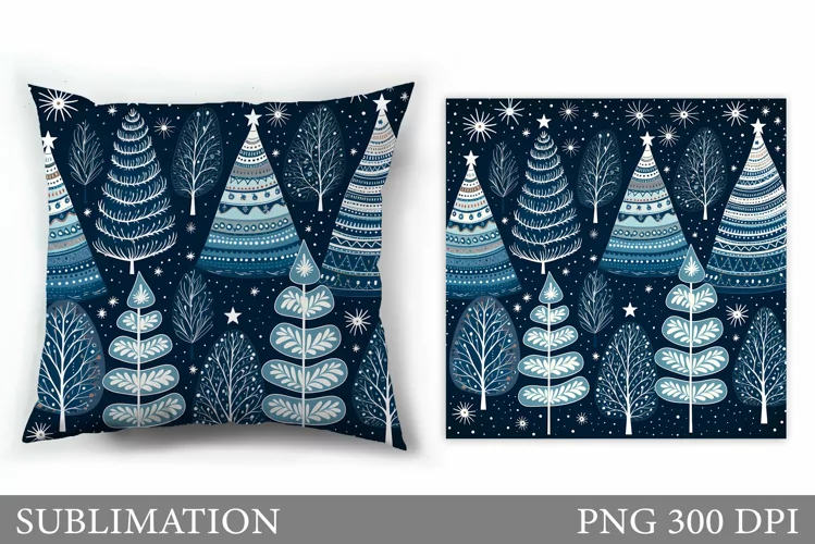 Christmas Tree Pillow Design. Christmas Tree Sublimation
