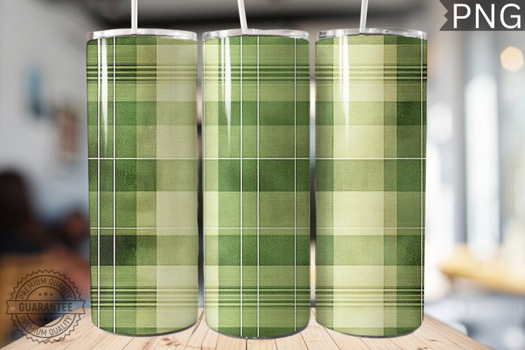 Green Plaid Tumbler Wrap - High Quality 300 Dpi example image 1