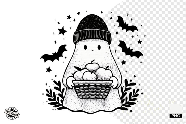 Cute Halloween Ghost Clipart example image 1