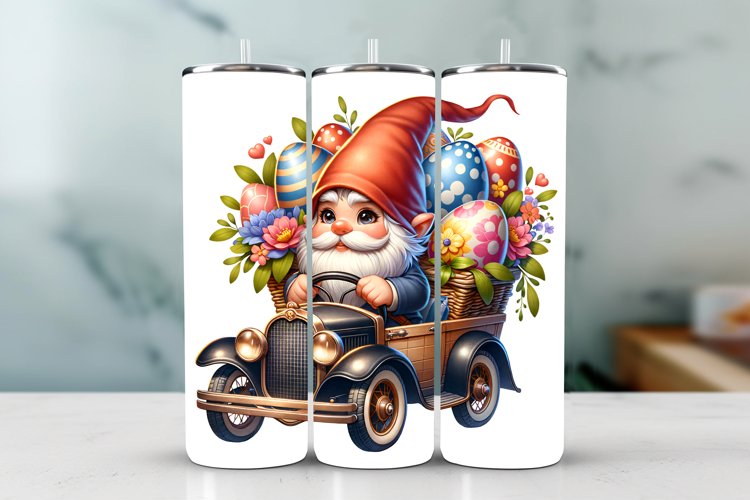 Cute Gnome Easter Tumbler Wrap Sublimation Design