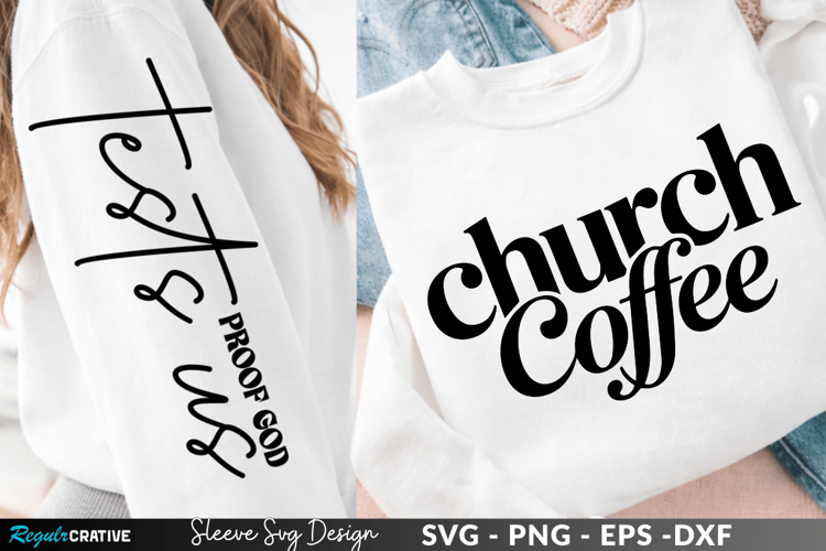 Church Coffee Funny sleeve svg design, church coffee svg