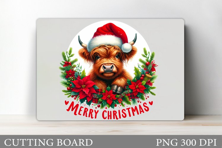 Christmas Cow Cutting Board. Christmas Cutting Board example image 1