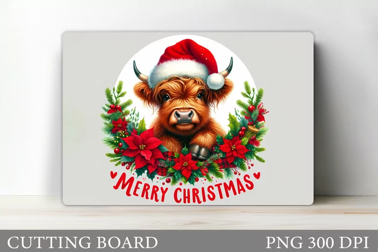Christmas Cow Cutting Board. Christmas Cutting Board