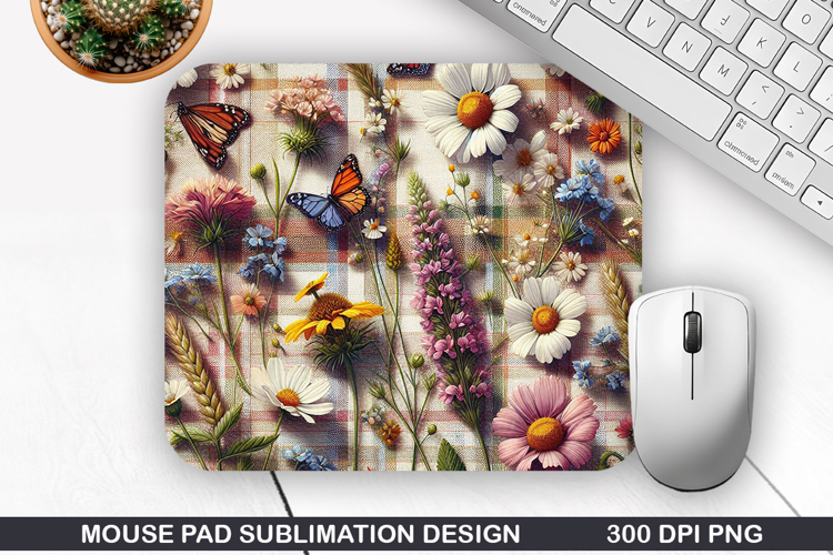 Mouse Pad Sublimation, Summer Flower Mouse Pad PNG Design