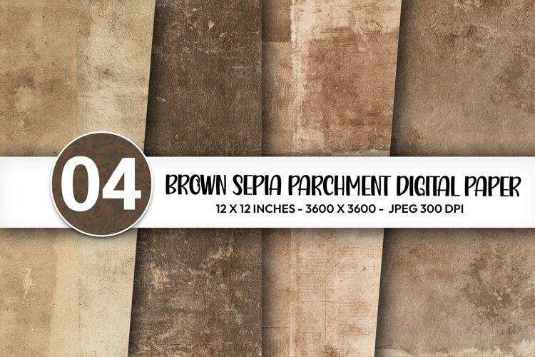 Brown Sepia Parchment Digital Paper example image 1