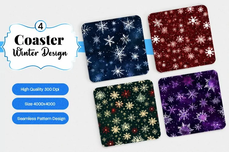 Square Coaster winter snow Sublimation