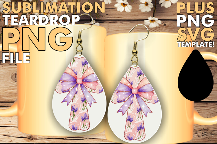 Dazzling Teardrop Earrings Magic, Flower Cross