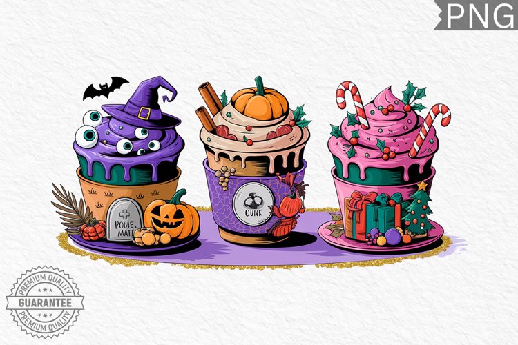 Hallothanksmas PNG, Hallothanksmas Coffee Sublimation