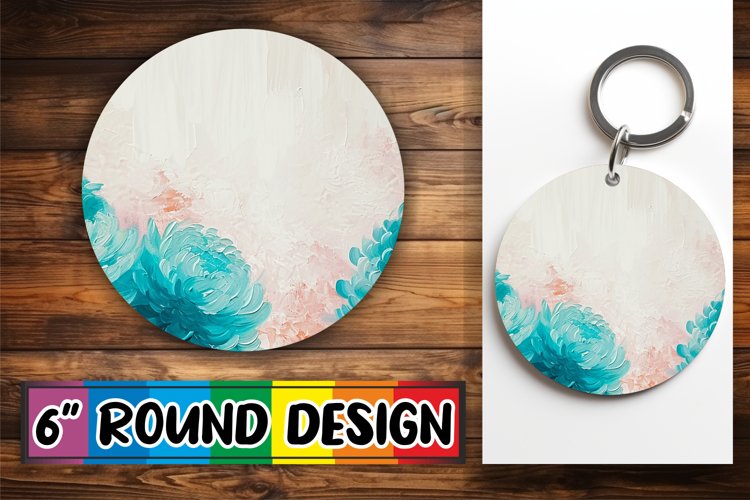 Spring Blossom Circle: Sublimation Elegance Keychain example image 1