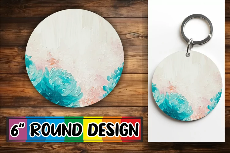 Spring Blossom Circle: Sublimation Elegance Keychain
