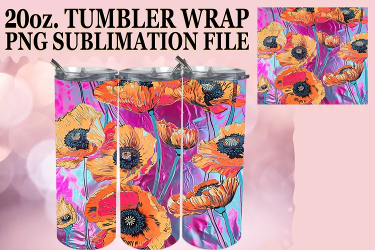 Whimsical 3D Bloom Tumbler Design