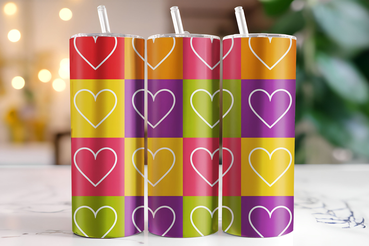 Hearts Tumbler Wrap | Sublimation | Tumblers