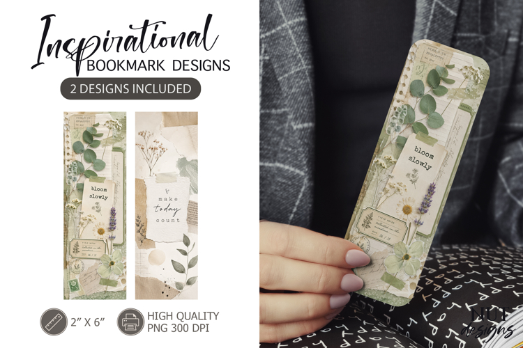 Vintage Botanical Bookmark Positive quotes Aesthetic collage