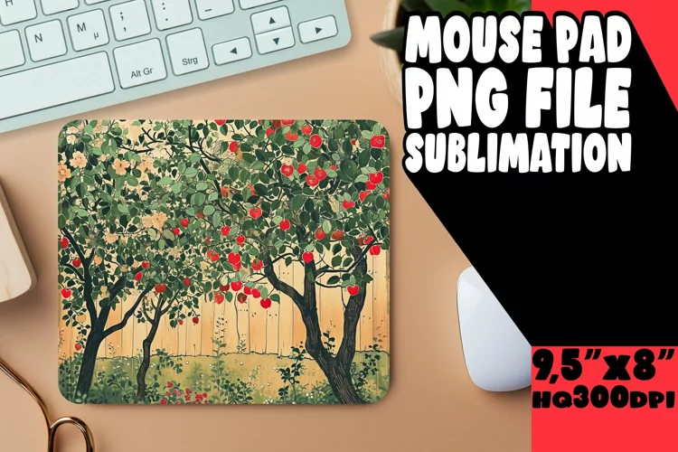 Arboreal Beauty: Tree Pattern Mouse Pad