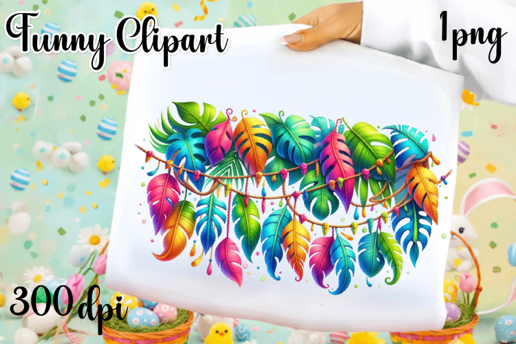Tropical watercolor leaves clipart