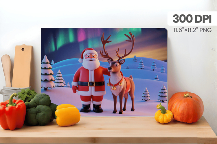 Winter Christmas Wonderland Cutting Board PNG Sublimation