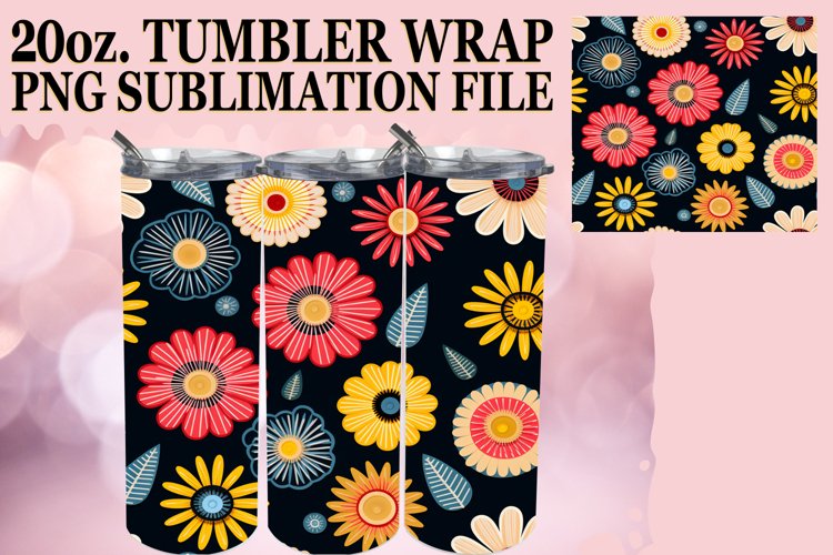 3D Blossoms on Tumbler Wrap Delight