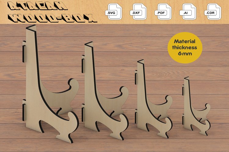 Dish holder stand Templates / Laser Plate Easel Display 377 example image 1