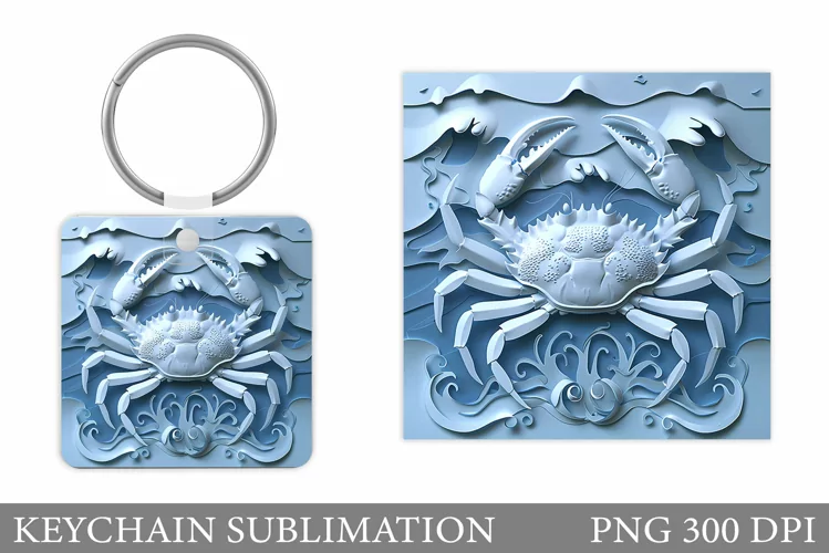Crab Keychain Design. Crab Sublimation