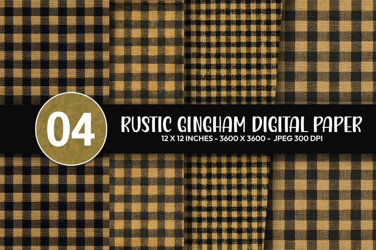 Rustic Gingham Digital Paper